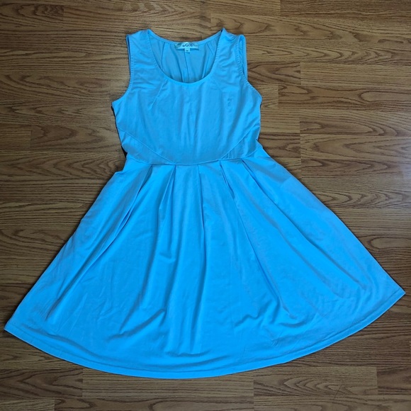 Classy blue knee length dress - Picture 2 of 4